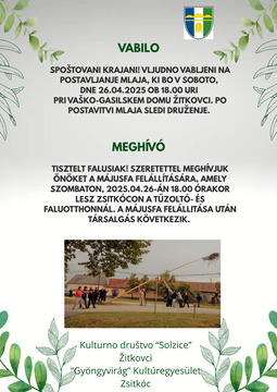 Vabilo postavitev mlaja žitkovci